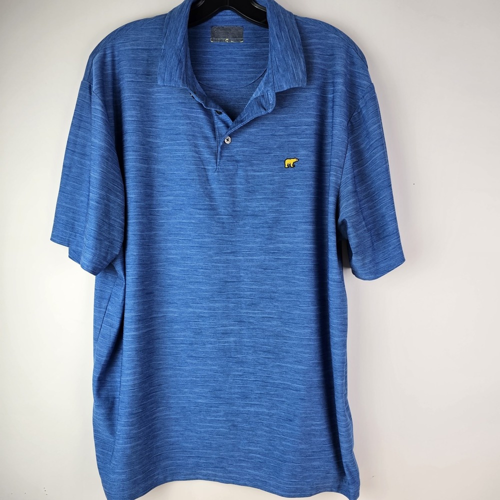 Jack‎ Nicklaus Large Golden Bear Logo Mens Blue Polo Shirt Golf Active Work
